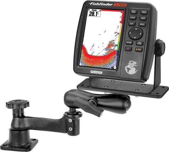 UCHWYT DO ECHOSOND ORAZ CHARTPLOTTER’ÓW GPS GARMIN, HUMMINBIRD, LOWRANCE & RAYMARINE MONTOWANY DO PŁASKIEJ POWIERZCHNI