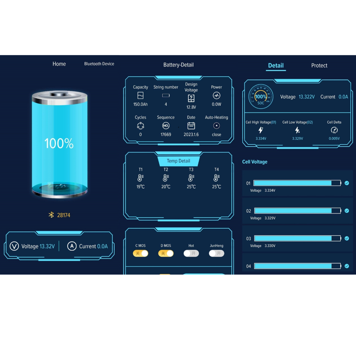 Enerblock JLFP Lithium Energy 12V 50Ah LiFePO4 BMS Bluetooth Akumulator - obrazek 2